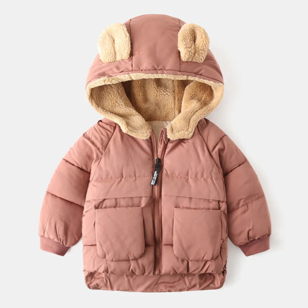 어린이면 의류 두꺼운 다운 여자 재킷 아기 아기 아이 겨울 따뜻한 코트 지퍼 후드 의상 소년 아웃복