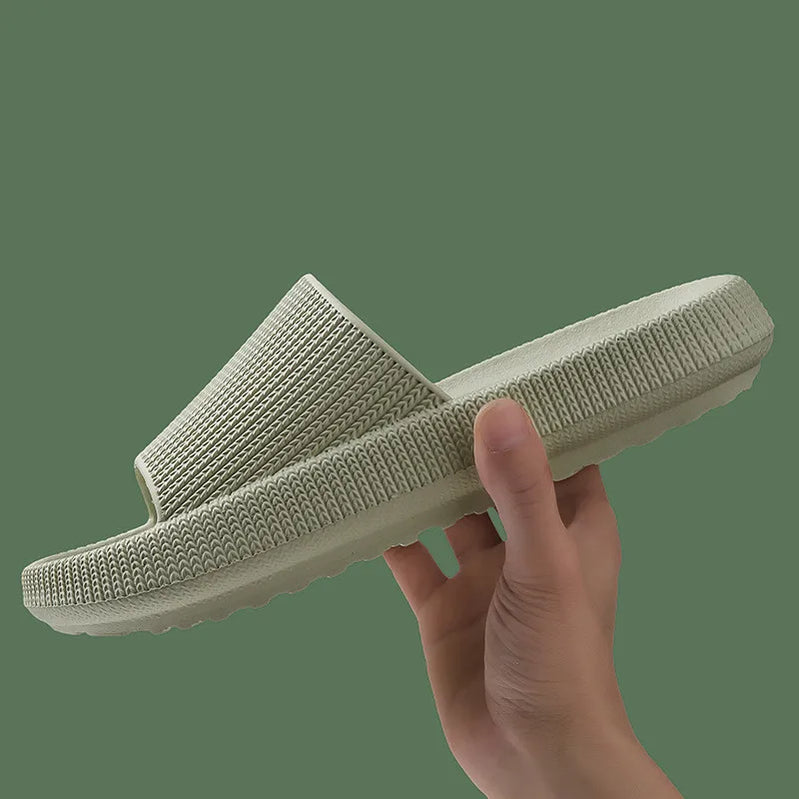 Cloud Cushion Slides Fashion Women Summer Soft Slippers Thick Platform Bathroom Home Men Indoor Non-slip Anti-slip Female green