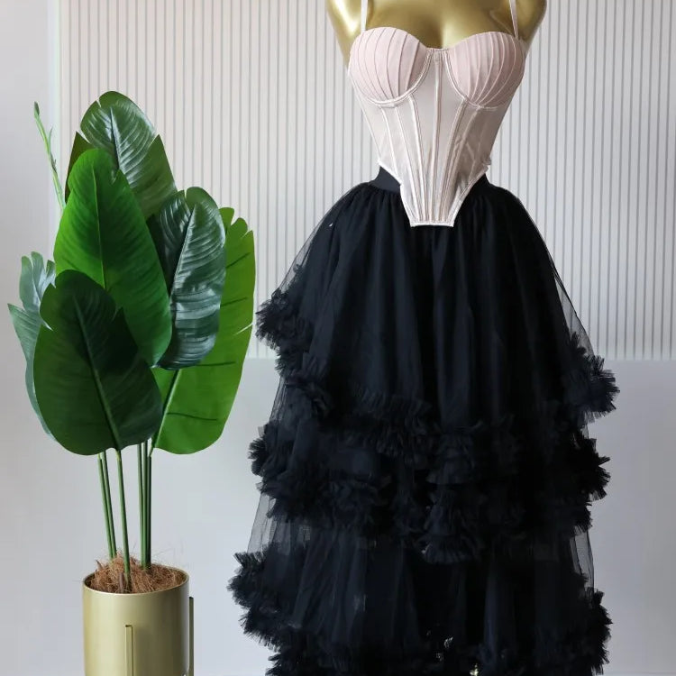 CM.YAYA Women's Dress Set Sleeveless Strap Tops and Pleated Tiered Skirts Suit Elegant Vacation Birthday Two 2 Piece Set Outfits