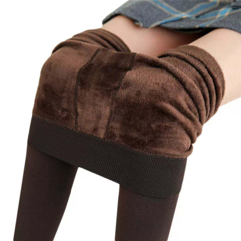 Winter Leggings For Women Warm Leggins Solid Color Velvet Leggins High Waist Leggings Stretchy Leggings Brown