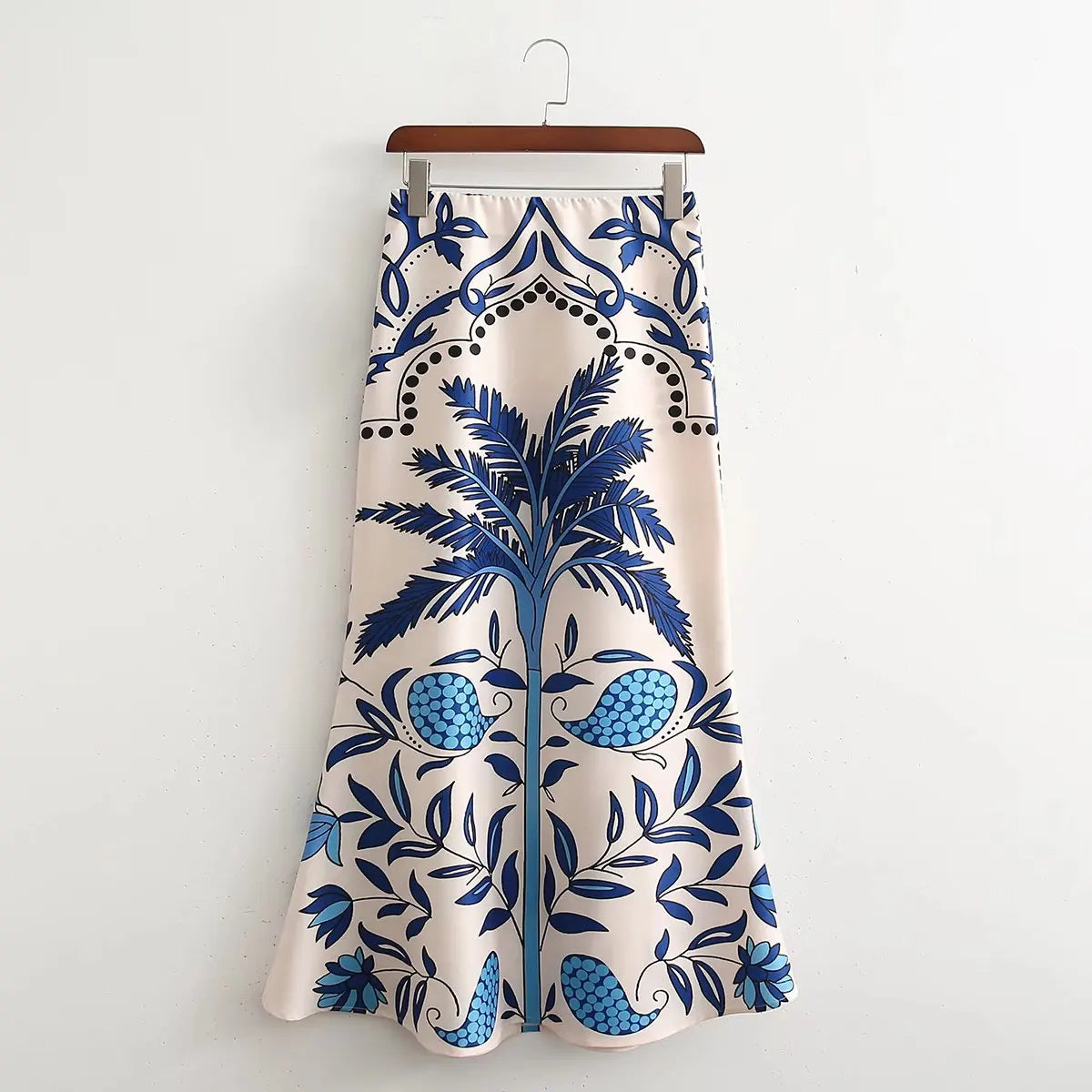 Zevity Women Vintage Position Floral Print A Line Midi Skirt Faldas Mujer Female Retro Summer Side Zipper Slim Vestidos QUN680 XD QUN680