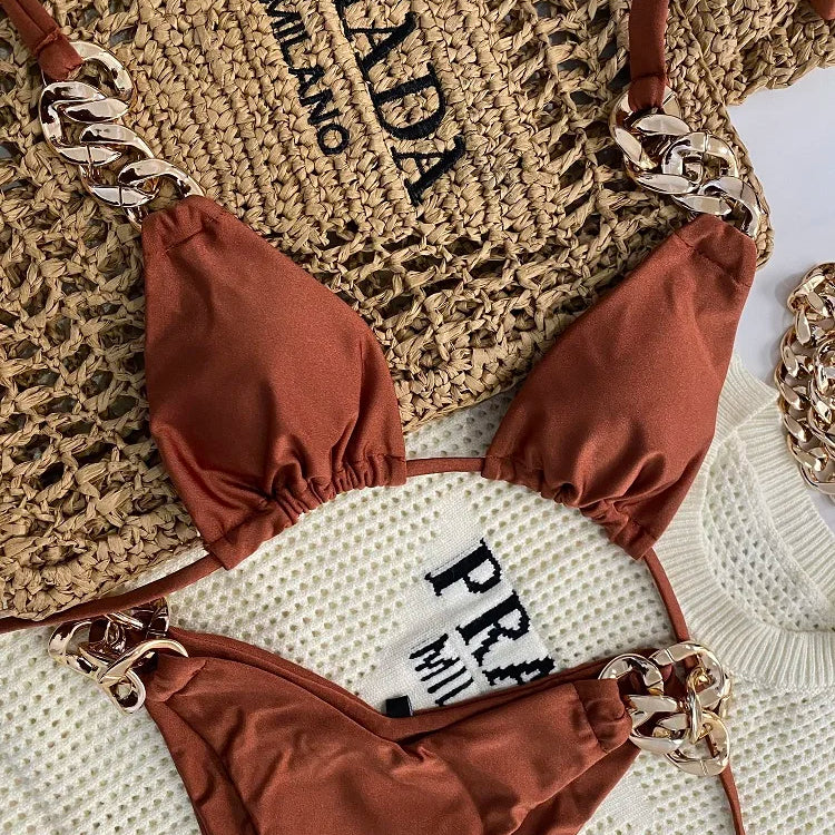 RUOTONGSEPT New Sexy Bikini 2023 Triangle Bathing Suit for Women Brazilian Bikini Set 2-piece Halter Swimwear Push Up Swimsuit