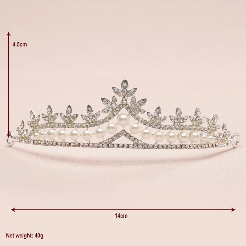 Bridal Headwear - A Golden Lady Fashion Wedding Princess Imitation Pearl Classic Tiaras Girl Luxurious Birthday Crown TS-0266-A