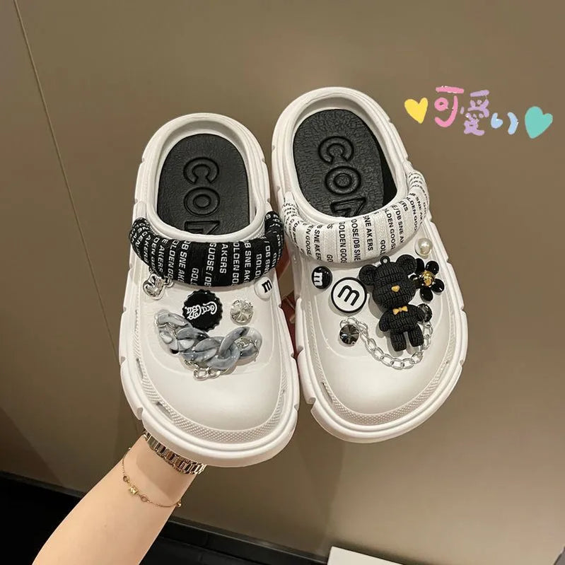 Platform Slippers Summer Women's Sandals 6cm Wedges Ladies Outdoor Clogs Thick Street Beach Slides Girls Flip Flops Garden Shoes white DIYchainbudai