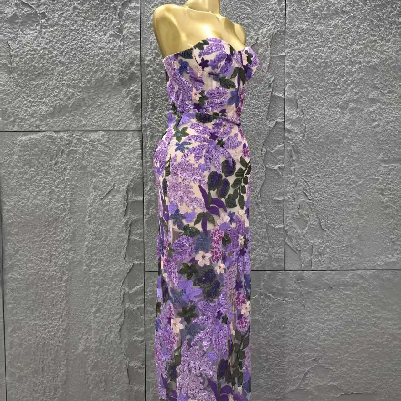 High Quality Women Sexy Strapless Embroidery Bodycon Long Dress Celebrate Evening Party Vacation Girls' Birthday Outfit