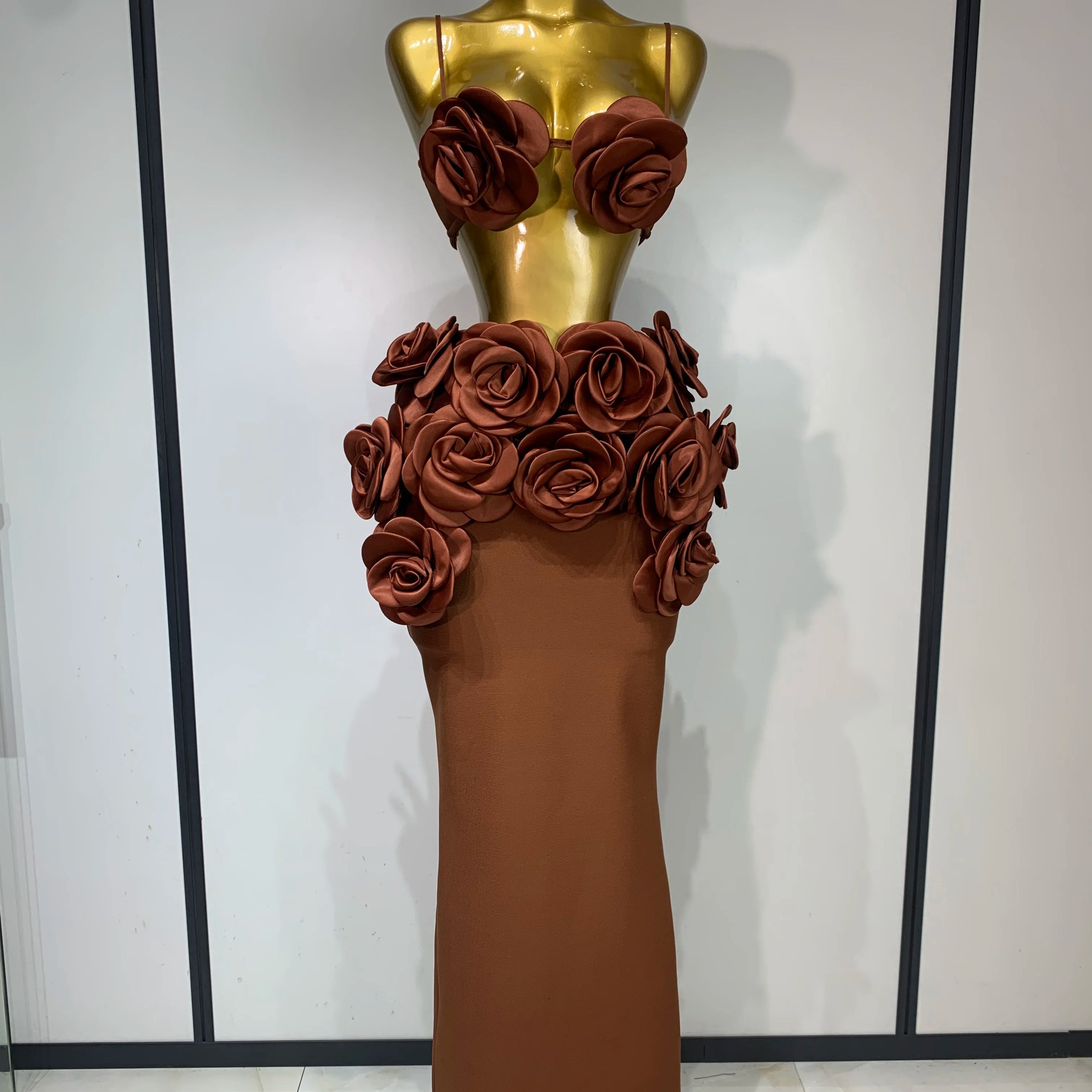 Women Sexy Camisole Floral Bandage Long Skirts Two Piece Set 2025 Celebrity Elegant Party Cocktail Prom Gown Nightclub Outfit