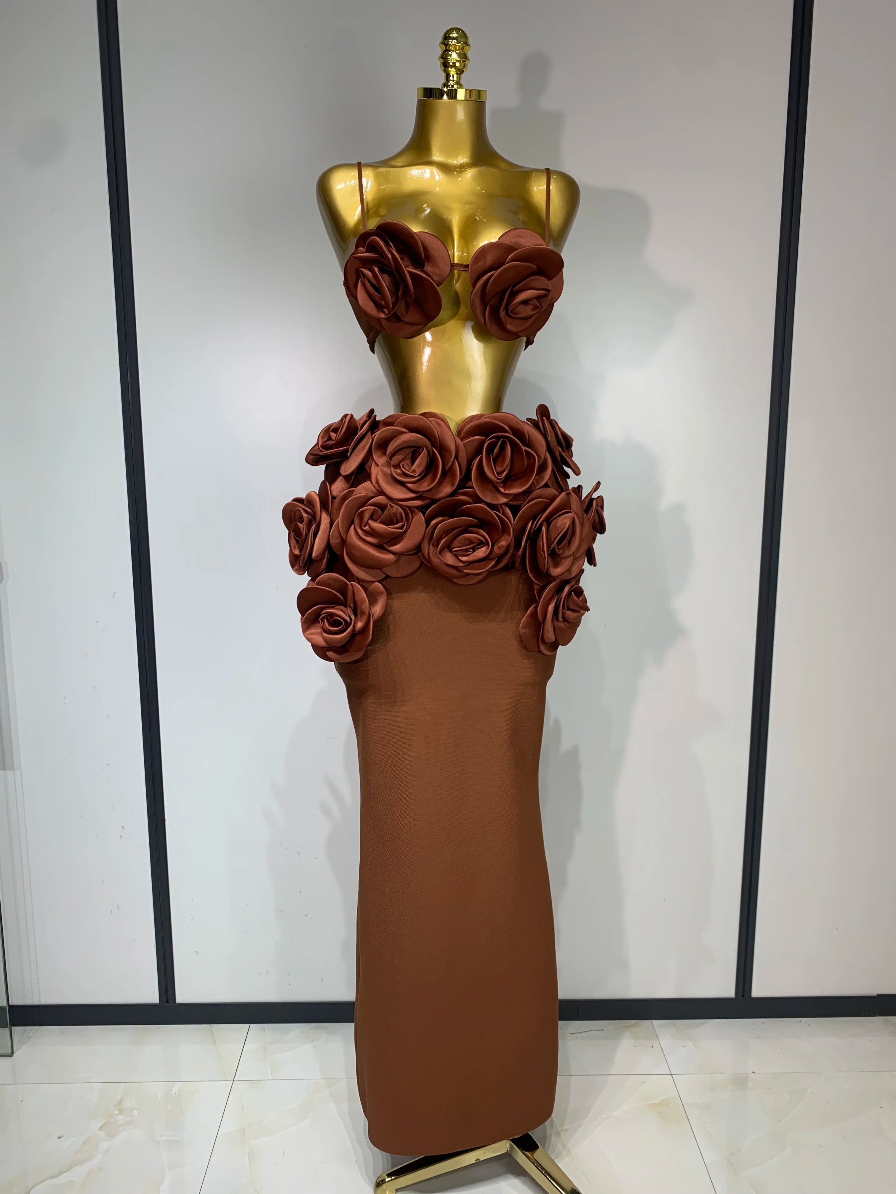 Women Sexy Camisole Floral Bandage Long Skirts Two Piece Set 2025 Celebrity Elegant Party Cocktail Prom Gown Nightclub Outfit