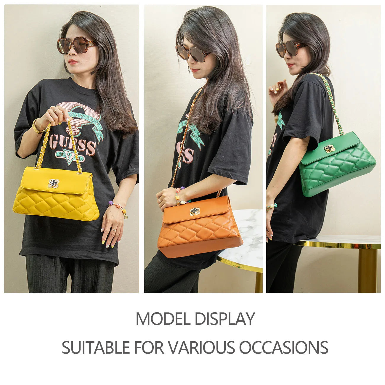 Fashion mini purse and Tote Leather women's One shoulder Clutch chain women's purse