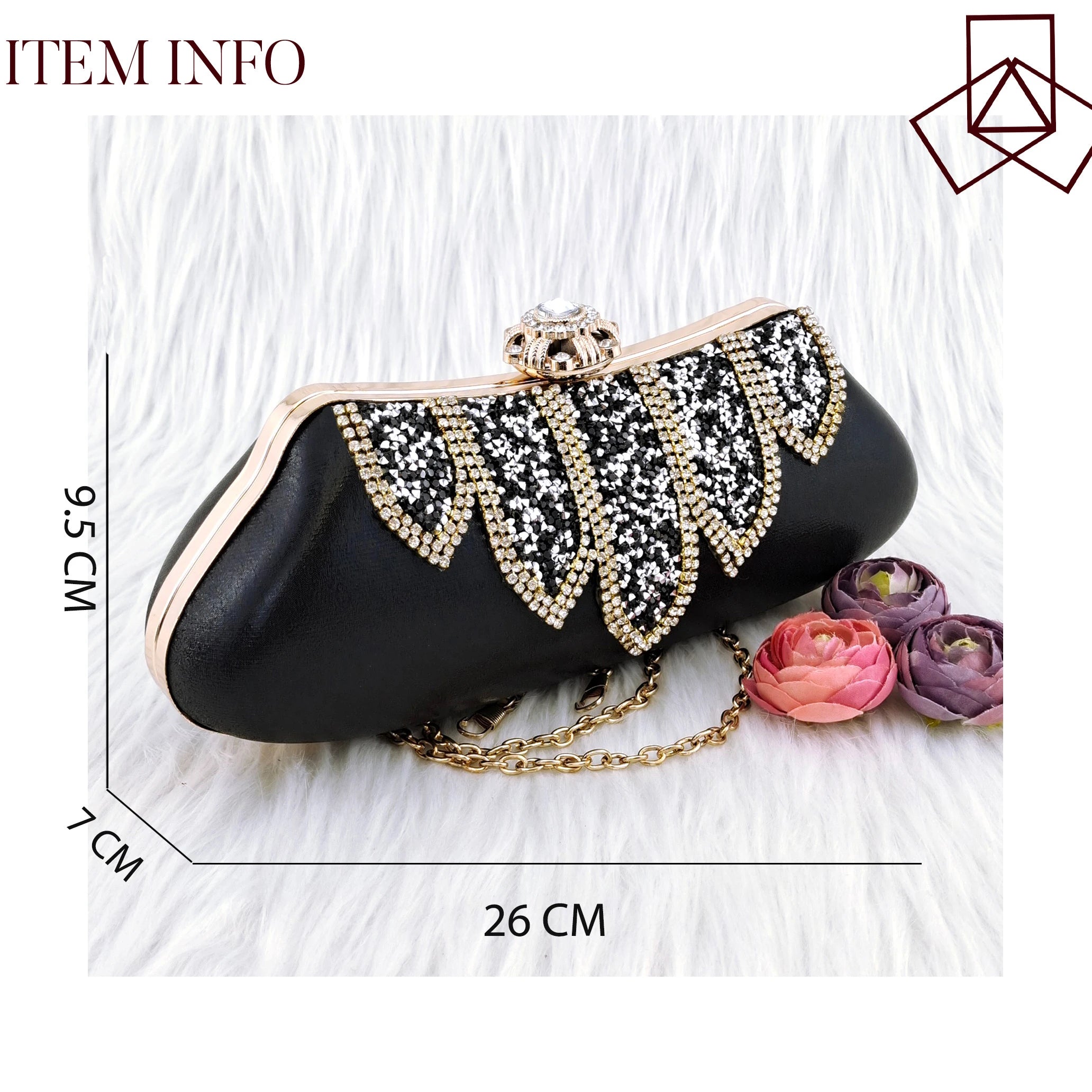 Fashion Handbags Party Bag Rhinestone Decoration Banquet Bag Moon Bag Royal Blue color As Picture (20cm<Max Length<30cm)