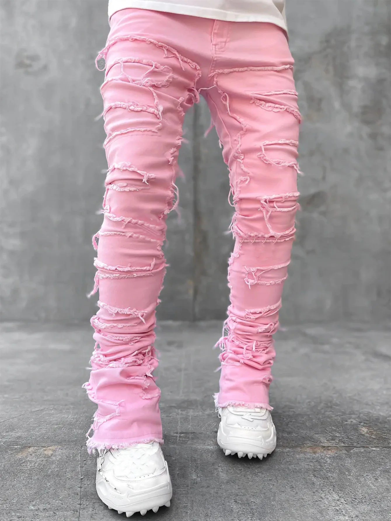 Fall Men Pink Jeans Pants Hip Hop Y2K Jeans US EURO Men's Trousers Clothing ropa hombre Pink Jeans