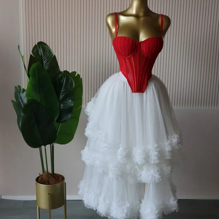 CM.YAYA Women's Dress Set Sleeveless Strap Tops and Pleated Tiered Skirts Suit Elegant Vacation Birthday Two 2 Piece Set Outfits