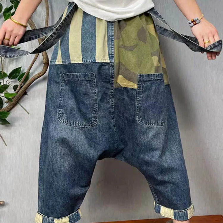 Max LuLu New Spring Women Patchwork Loose Casual Cross Pants European Style Punk Vintage Street Denim Trousers Pocket Jeans