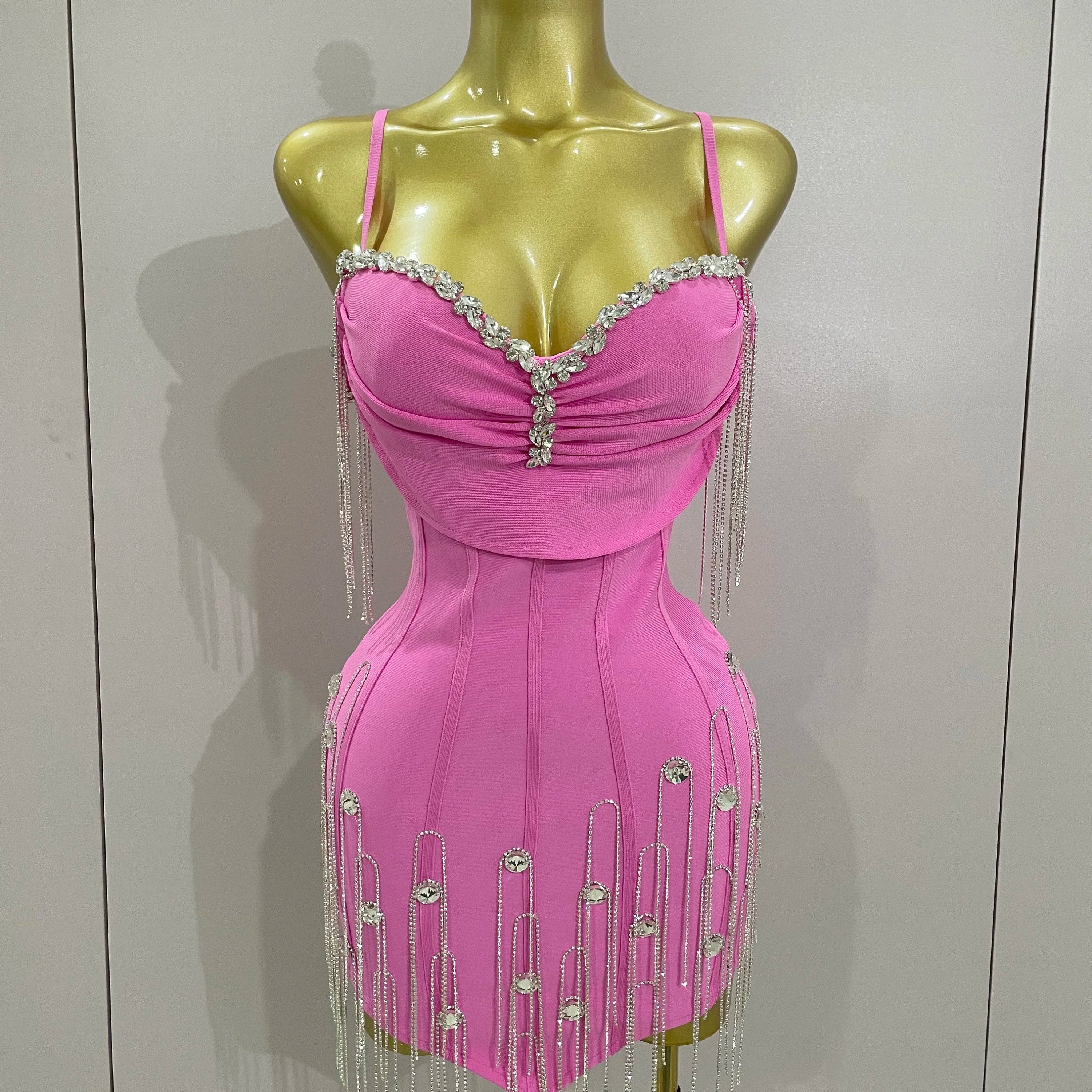 Sexy Backless Spaghetti Strap Black Sleeveless Bodycon Bandage Dress Women Elegant Prom Gown Club Evening Party Birthday Dresses