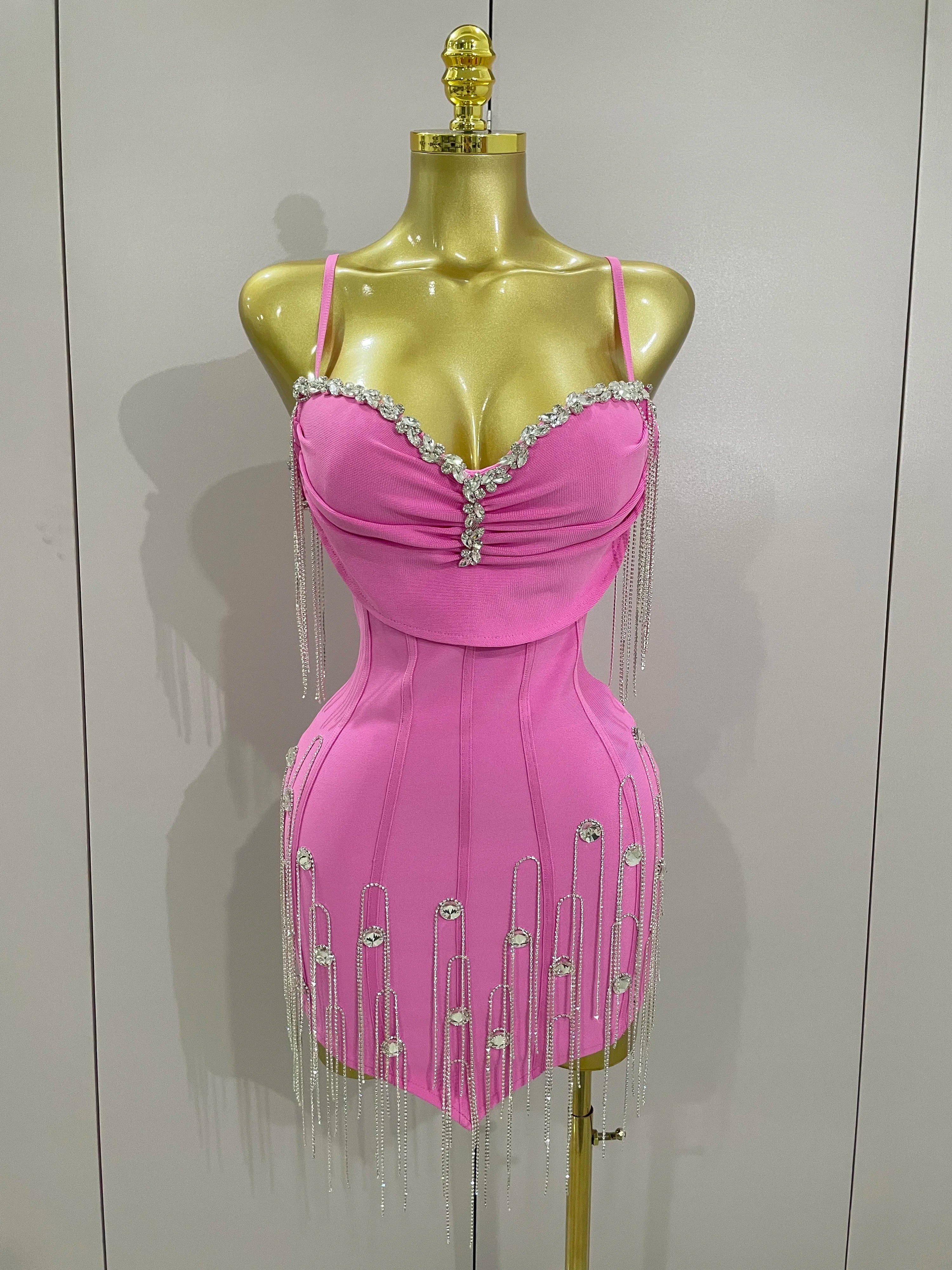 Sexy Backless Spaghetti Strap Black Sleeveless Bodycon Bandage Dress Women Elegant Prom Gown Club Evening Party Birthday Dresses