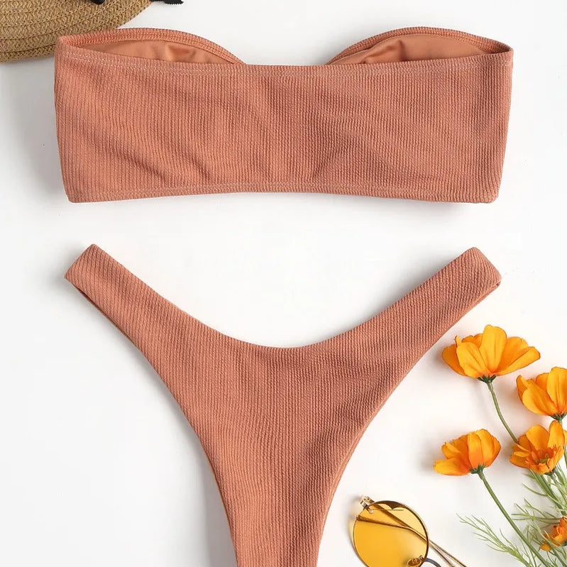 Swimsuit New Summer Women Bikini Sexy Swimwear Set Packwork Brazilian Bathing Beachwear Swimming Bathing Suit Women