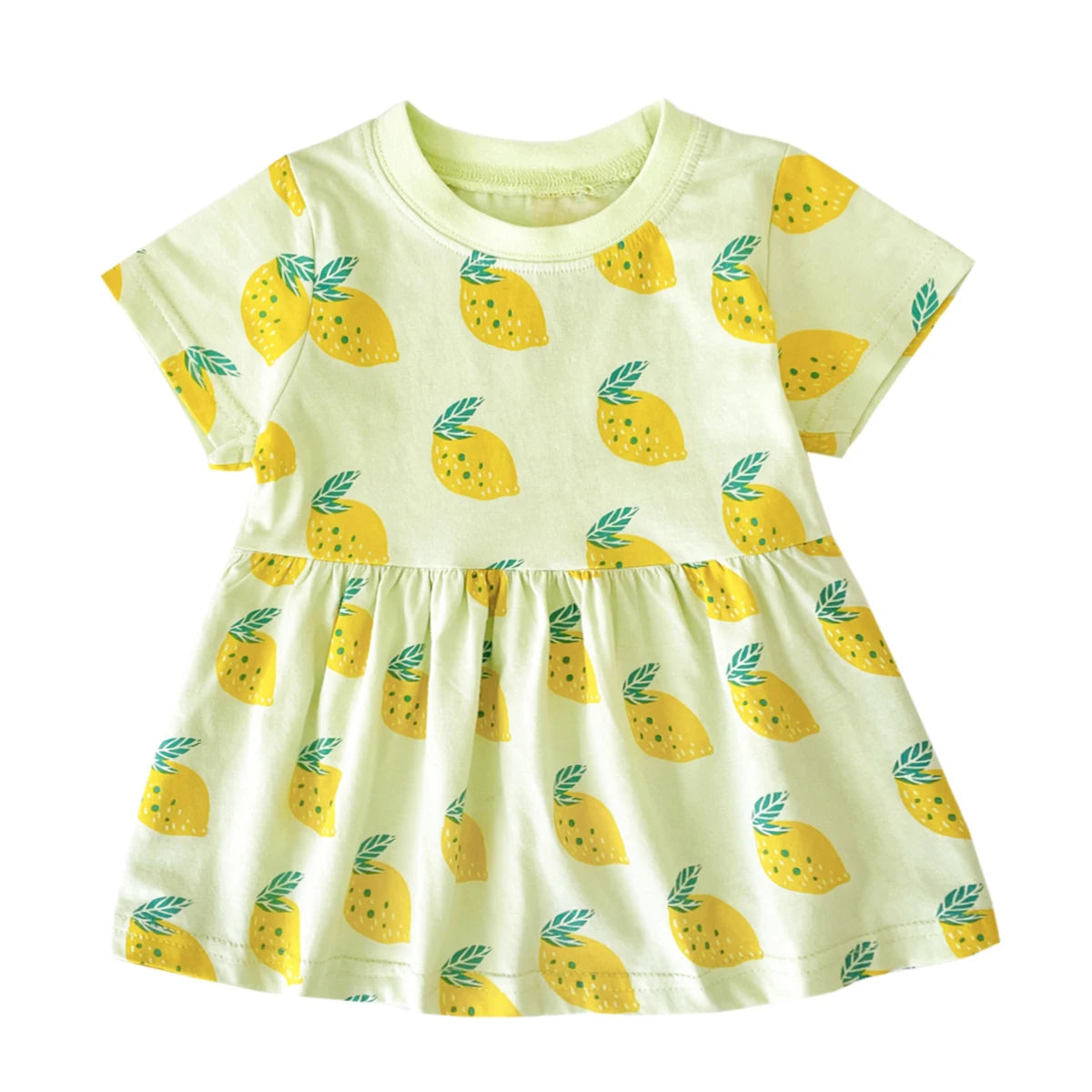 Short Sleeve Summer Baby Dress Cute Pattern Casual Kids Girls Clothing Dress Cotton BDS2236