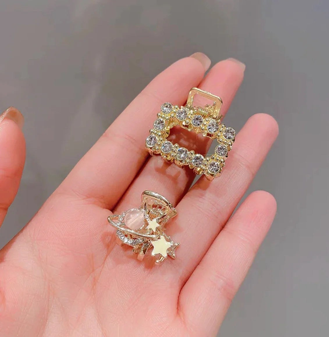 Mini Pearl Hair Claws Clips for Women Elegant Rhinestone Headwear Hairpins Hair Crab Barrettes Hair Accessories for Women 2pcs 9 One Size