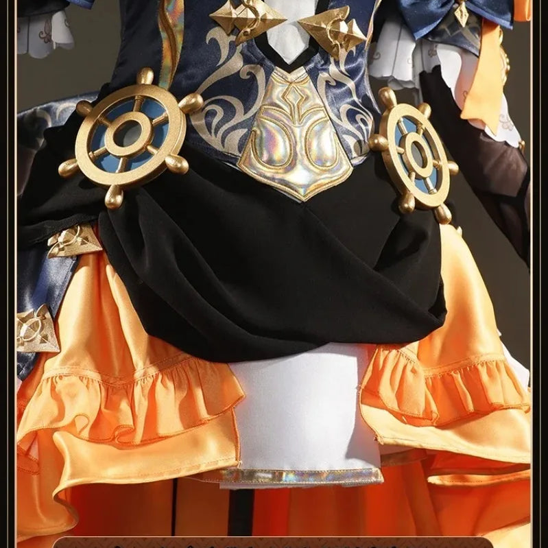 Navia Genshin Impact Cosplay Costume Wig Dress Uniform Fontaine Spina Di Rosula Hat Clorinde Halloween Costumes for Women