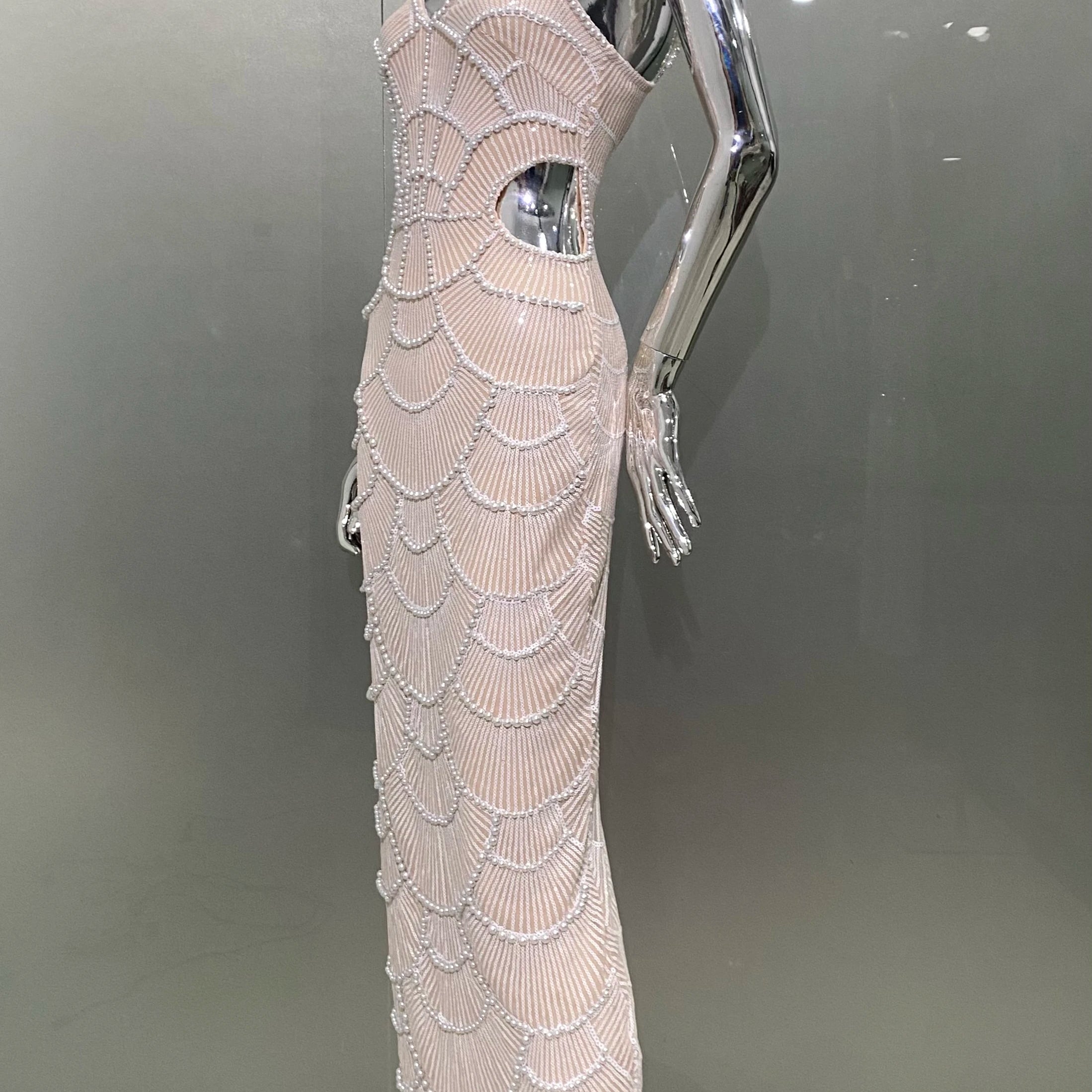 Vestido longo preto sem mangas feminino, sexy, com contas, colado ao corpo, lantejoulas brilhantes, elegante para festa à noite