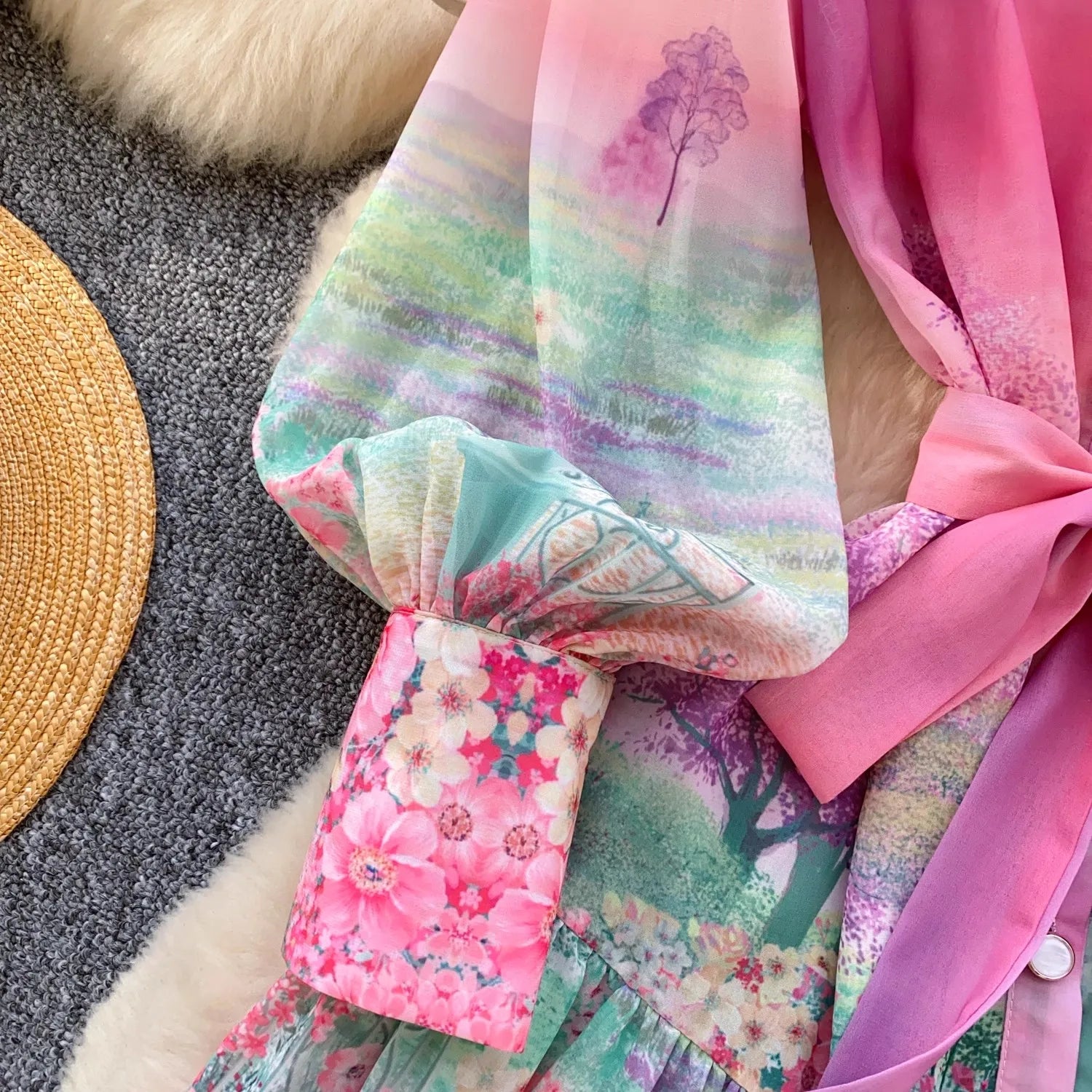 Summer Chiffon Dress Women Sexy Floral Print Ruffle Bandage Holiday Beach Sundress Casual Pink Halter A-line Short Dresses