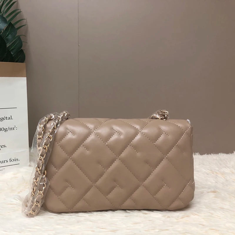 Designer Luxury Brand Chain Bag Fashion Italian Sewing Line Square High Quality PU Material 2025 New Women's Crossbody Bag
