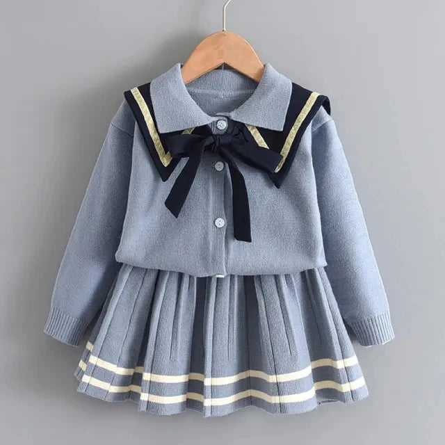 Bear Leader Girls Clothing Sets Autumn New Fashion Kid Sweater Top with Skirt Fashion Outfit 2pcs Elegant Clothes for 2-6 Years AH4165B