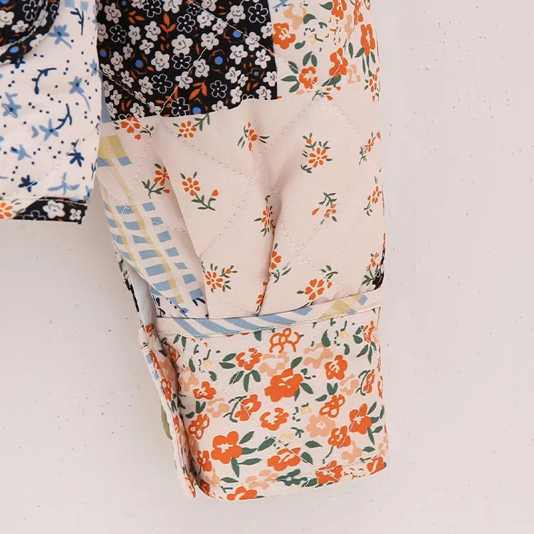 Willshela Women Fashion With Pockets Printed Single Breasted Jackets Vintage O-Neck Long Sleeves Female Chic Lady Outfits