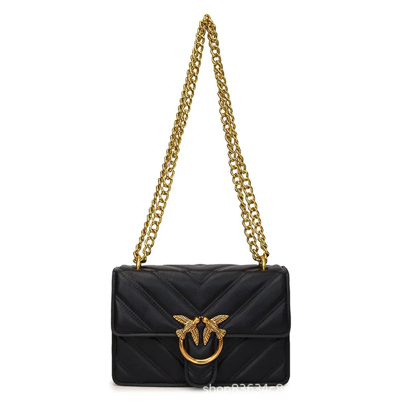 Rhombus Chain Swallow Bag 2025 New Versatile Small Square Bag Fashionable Foreign Style Shoulder Messenger Bag