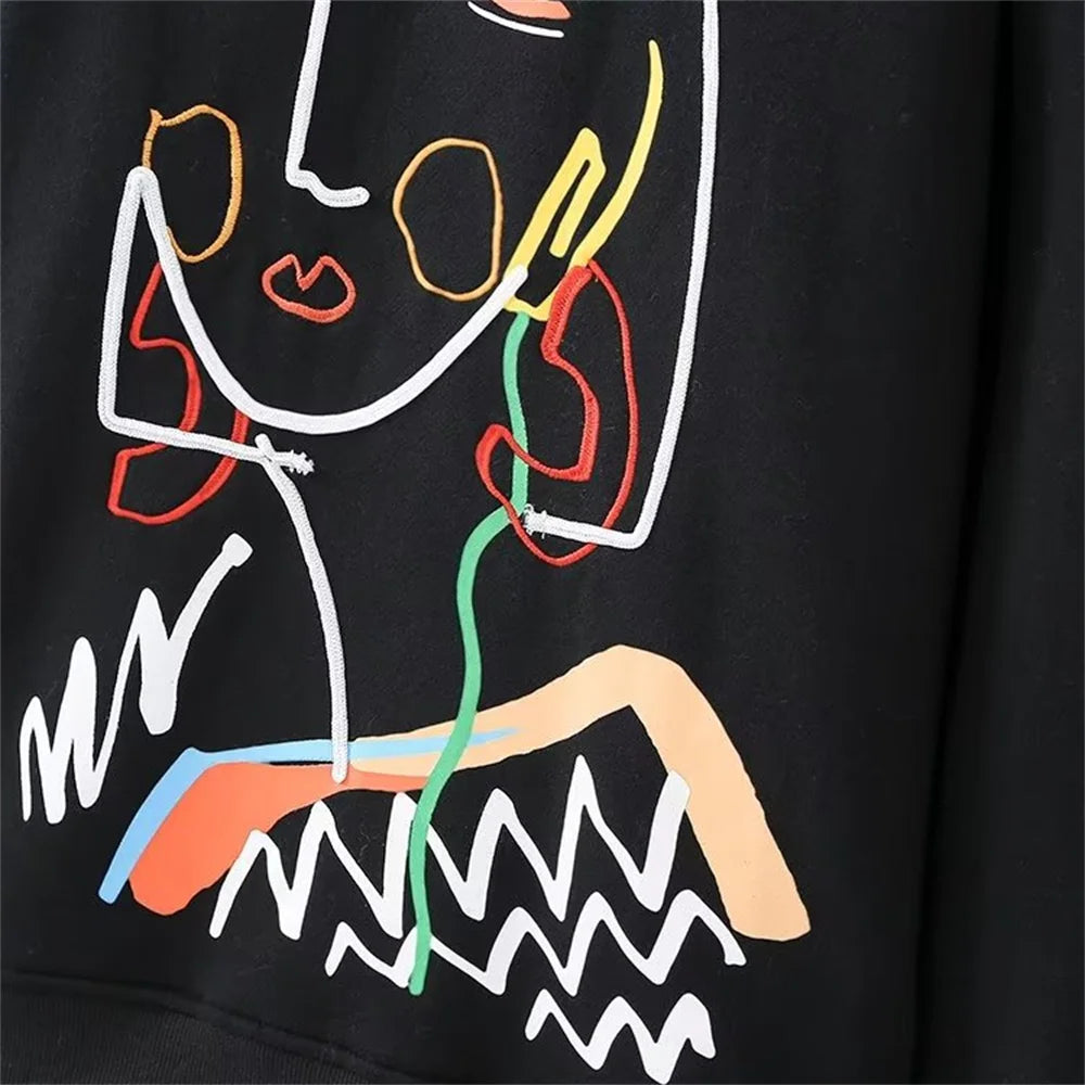 Autumn/Winter Women's New Fashion Casual Embroidery Girls' Pattern Sweater