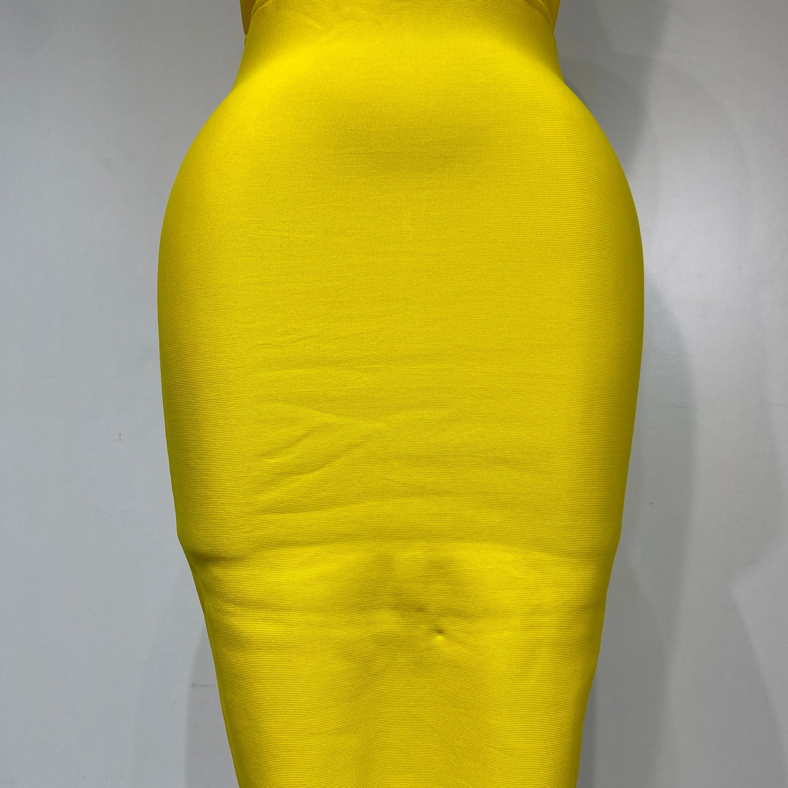 Women Sexy Backless Yellow Bodycon Bandage Dress Strapless Celebirty Elegant Feather Dresses Luxury Birthday Club Party Outfit