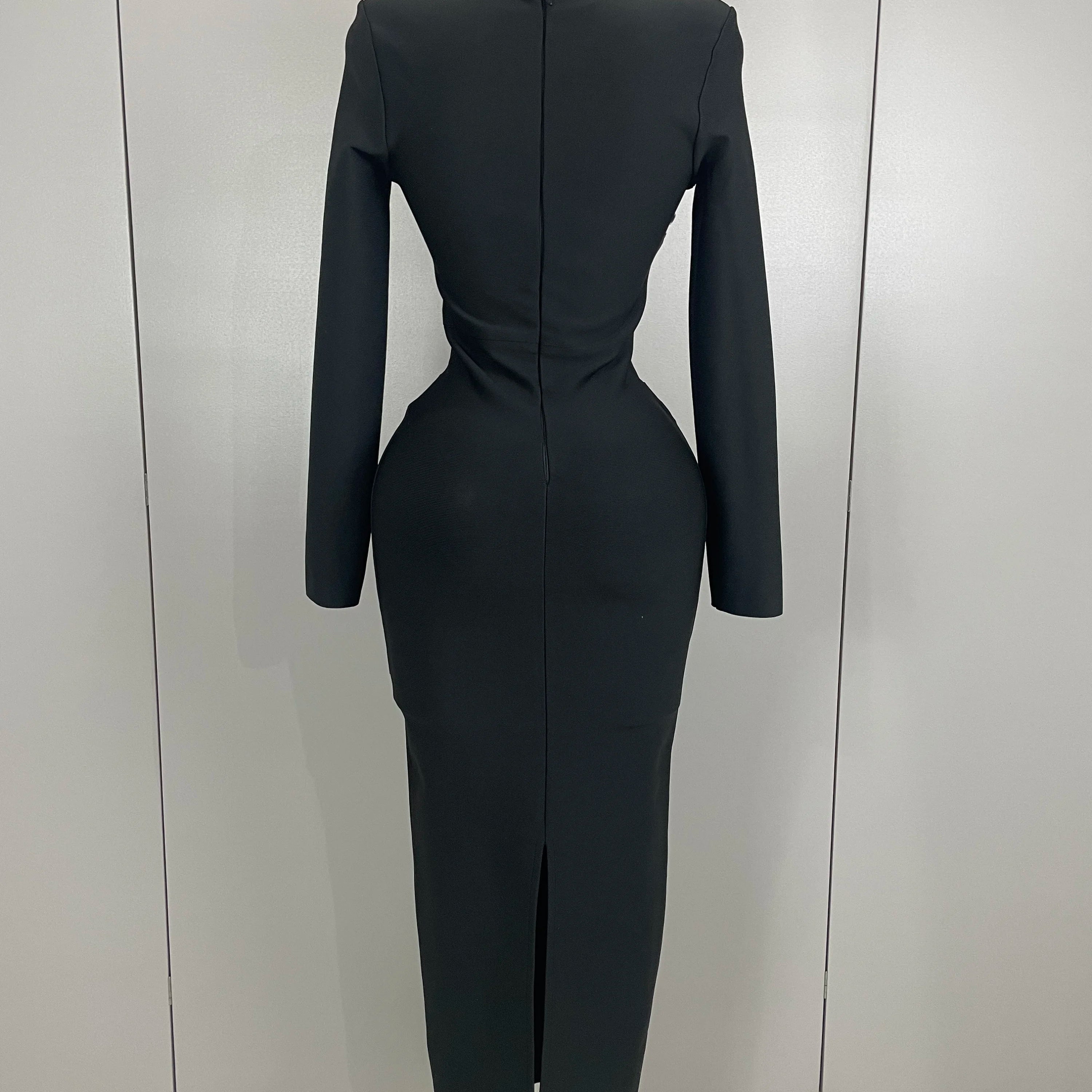 Sexy Luxury Sparkly Beading Bandage Long Sleeve Bodycon Dress   2025 New Women Celebrity Party Elegant Evening Club Pary Dresses