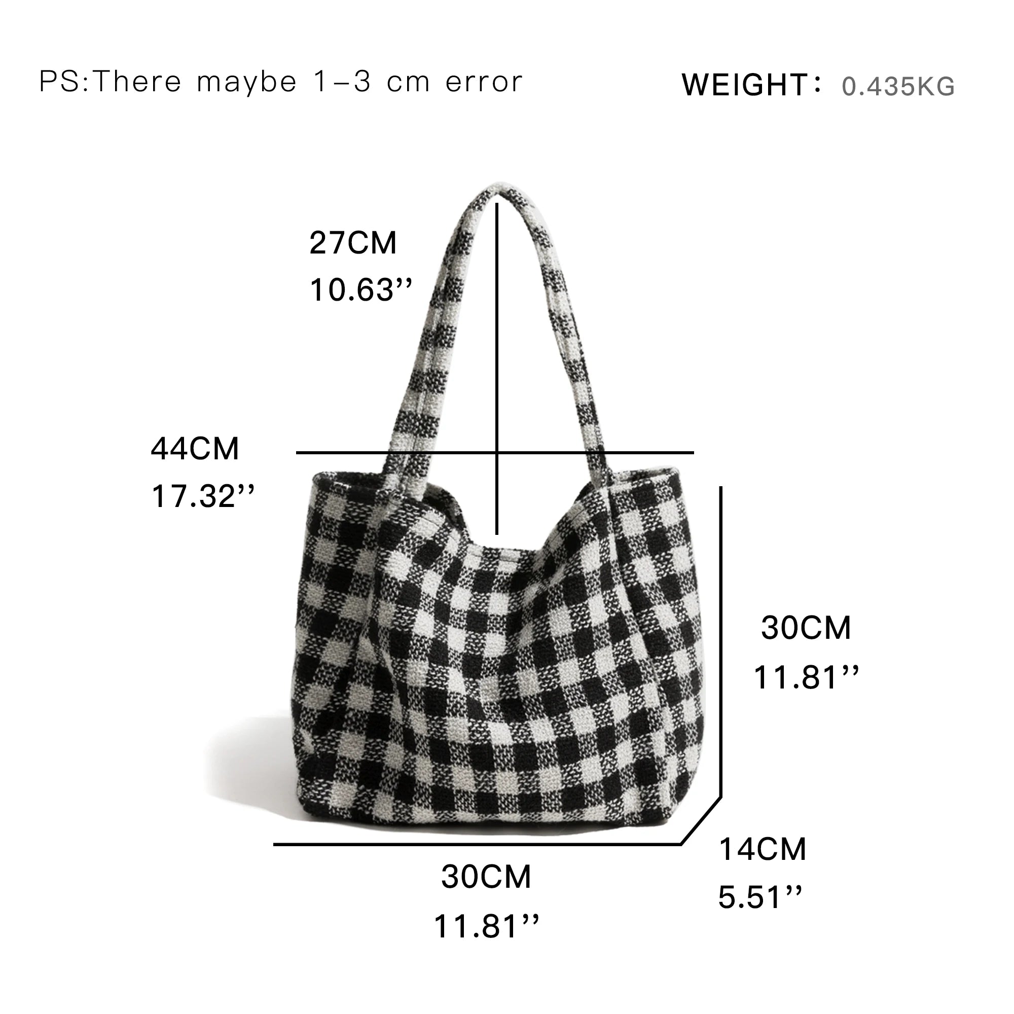 Plaided Checkered Stylish Female Tote Handbag y2k Trend Casual Square Shoulder Purse Soft Women Big Grocery Shopper Bag