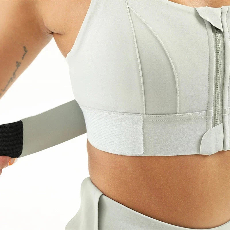 Solid Color Yoga Tight Sports Bras For Women Women's Fitness Zipper Bra Sportswear Woman Gym Training Female Crop Tops
