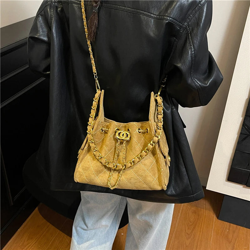 Luxury Brand Women Classic Crossbody Bag Elegant Leather Tote High End Shoulder Bag Vintage Designer