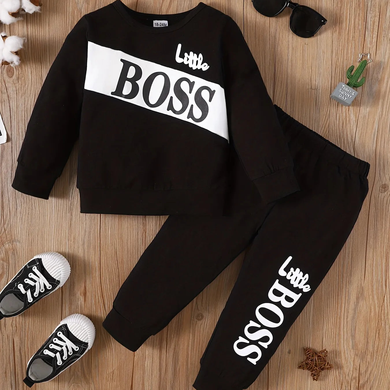 Kids Boy 1-6 Years Fashion Cool Boy Clothing Set Long Sleeves Letter Printed Top Pants Spring Autumn Little Boy Sporty Outfit