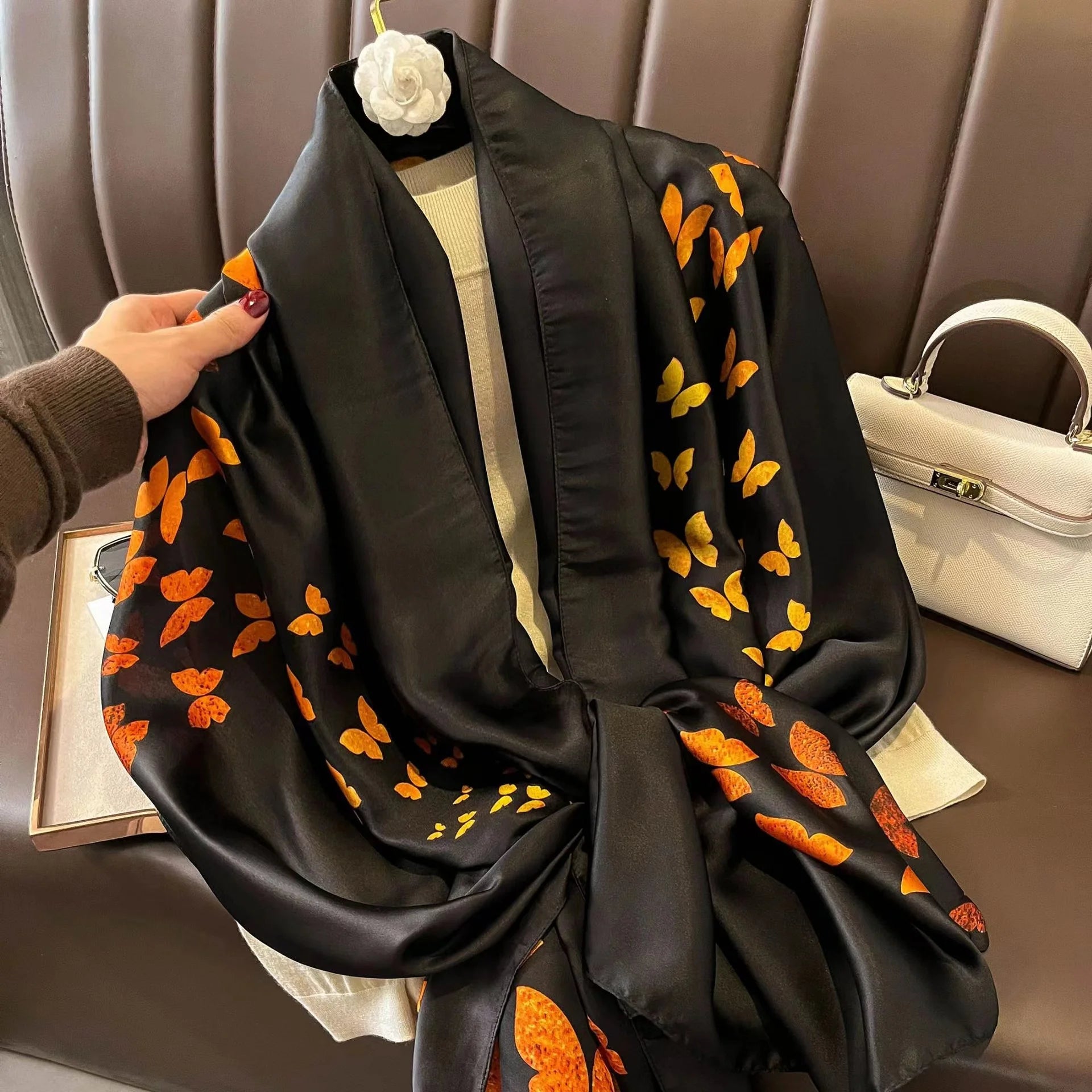 180*90cm Luxury Brand Spring Summer Autumn Women Clothing New Fashion Color matching printed silk scarf lady popular turba 37 180cmx90cm