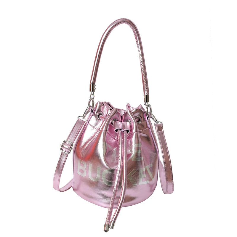 Designer Shoulder Bag for Women Bucket Bag Fashion Purses and Handbags Brand Crossbody Bags Cute Silk Scarf Satchel Pink shoulder bag 19X20X19cm