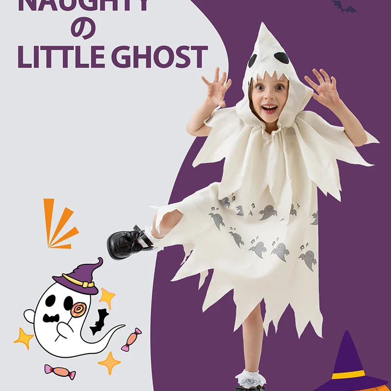 Kids Boys Girls Cute White Ghosts Demons Role Play Costumes Kids Costume Shows Halloween Theme Party