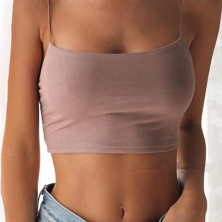 New Fashion Women Sexy Crop Tops Solid Summer Camis Women Casual Tank Tops Vest Sleeveless Crop Tops blusas Kahki