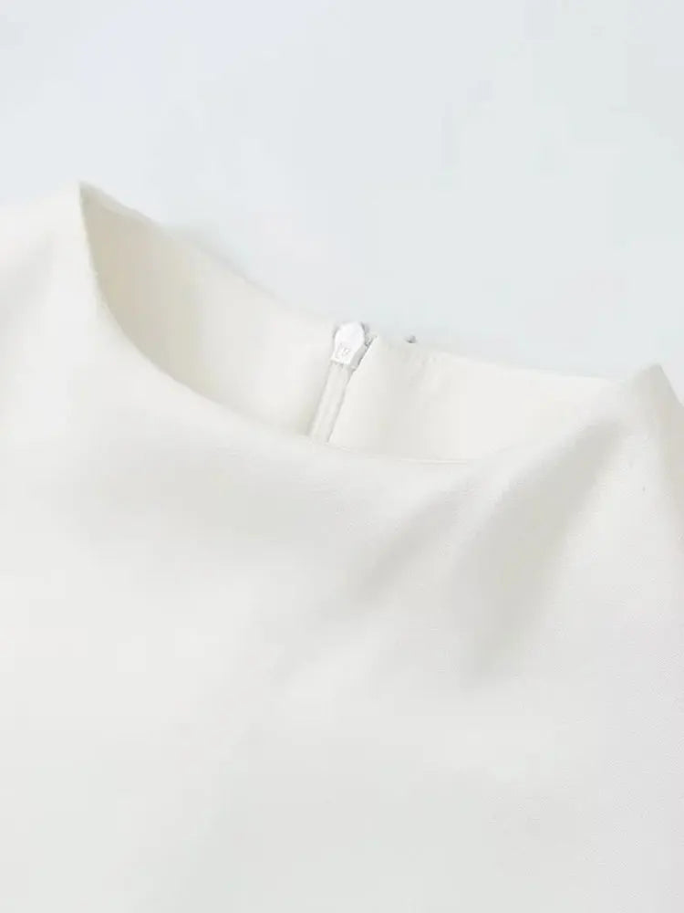 TRAF Dress Woman Black White Short Dresses For Women New Sleeveless Mini Dress Simple And Elegant Office Dresses