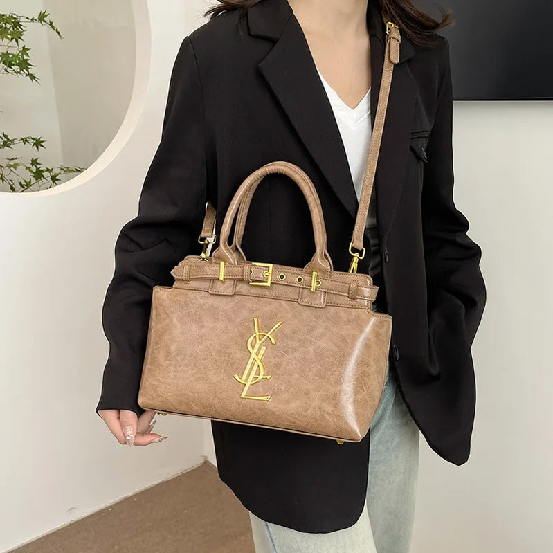 Premium Texture Handheld Women's Bag 2025 New Large-capacity Shoulder Bag Temperament Commuter Messenger Bag Versatile Tote Bag