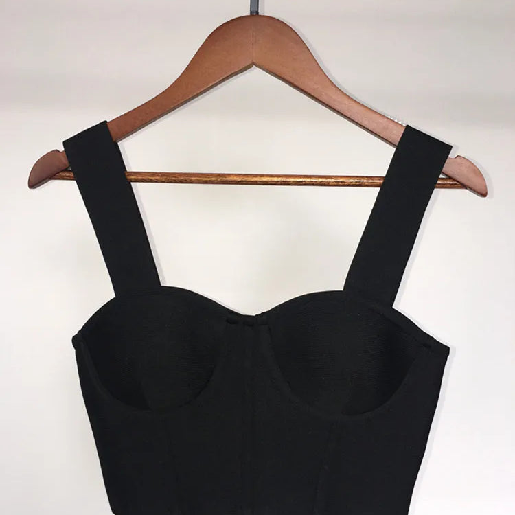 Women Summer Soild Sexy Strapless Backless Orange Black White Camis Bandage Tops 2023 Celebrity Designer Fashion High Street Top