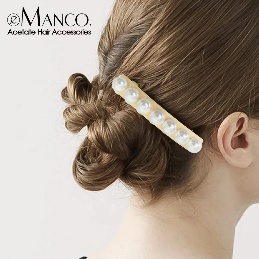 eManco Hair Jewelry Classic Fashion Pearl Side Clips Matching Dresses Gift For Her Princess Accessories Minimalist Factory Price