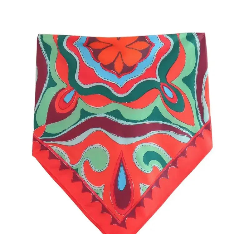 BlingBlingee Summer Printed Women Wide Pants Satin Suits Traf Asymmetric Sleeveless Strapless Crop Top Female Sets Y2K Only Camis 1