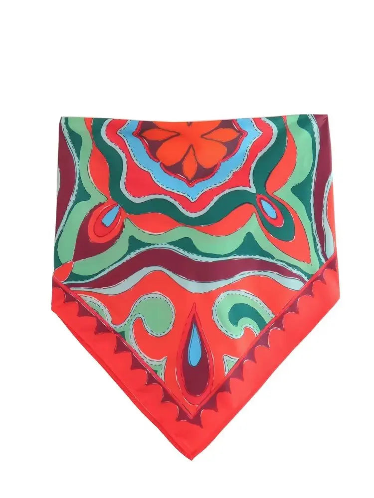 BlingBlingee Summer Printed Women Wide Pants Satin Suits Traf Asymmetric Sleeveless Strapless Crop Top Female Sets Y2K Only Camis 1