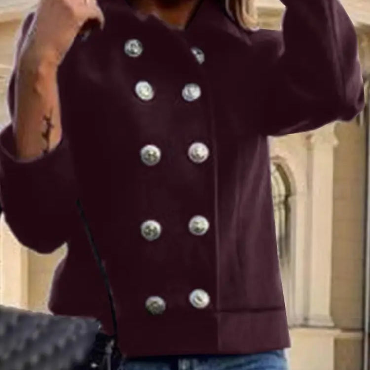 Warm Long Sleeve Outwears Women Tweed Coat Winer England Style Thin Trench Coat Casual Buttons Commuting Jackets