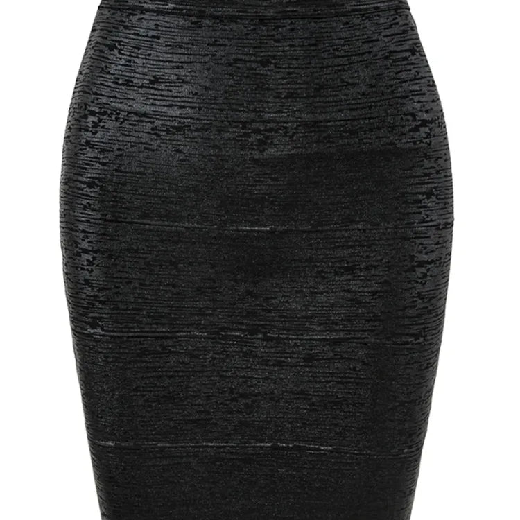 Wholesale Women Summer Fashion Sexy Gold Bronzing Bandage Skirt 2022 Designer Night Club bodycon Pencil Skirt Faldas 46cm