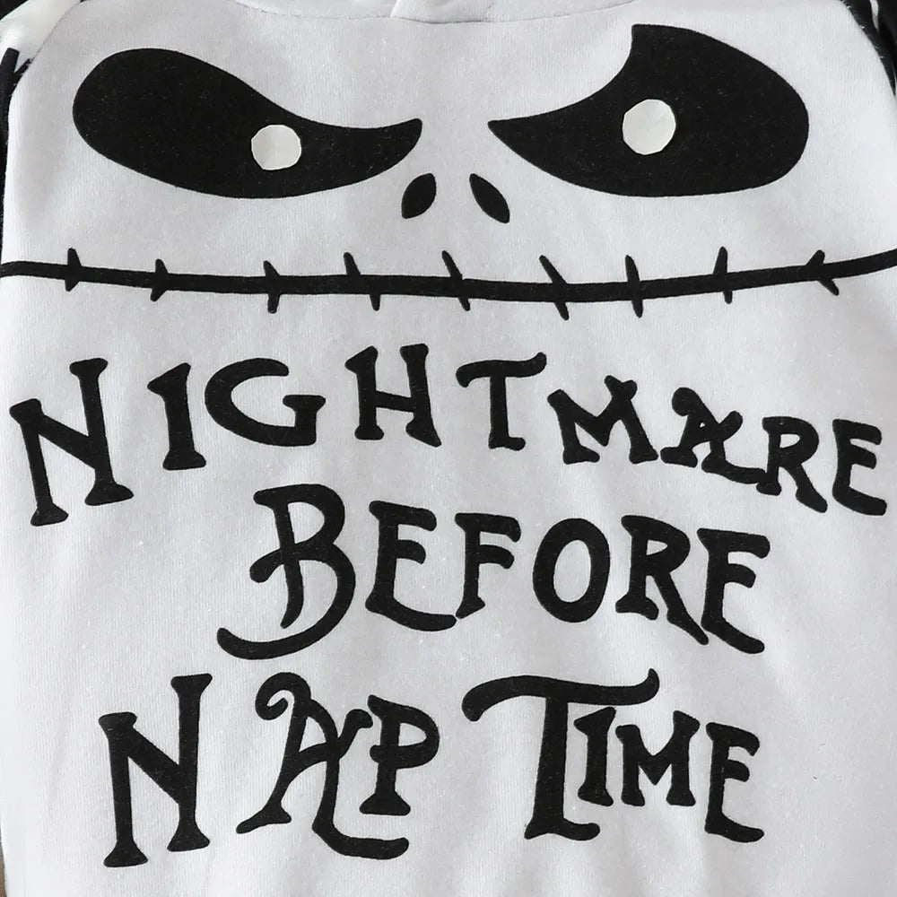 Halloween Baby Boy 2Pcs Outfits Grimace Letter Printing Hooded Long-sleeved Top and Bodysuit Elastic Pants set Fall Clothes