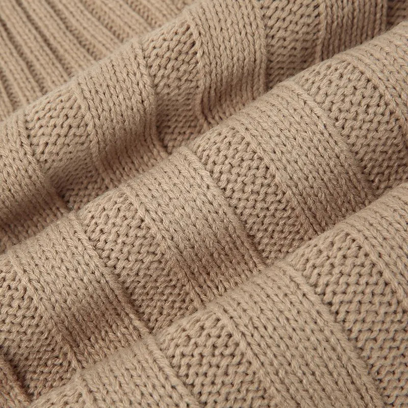 Female Cardigan Solid Color Long Sleeve Sweater Knitted Coat with Pockets for Spring Fall S M L