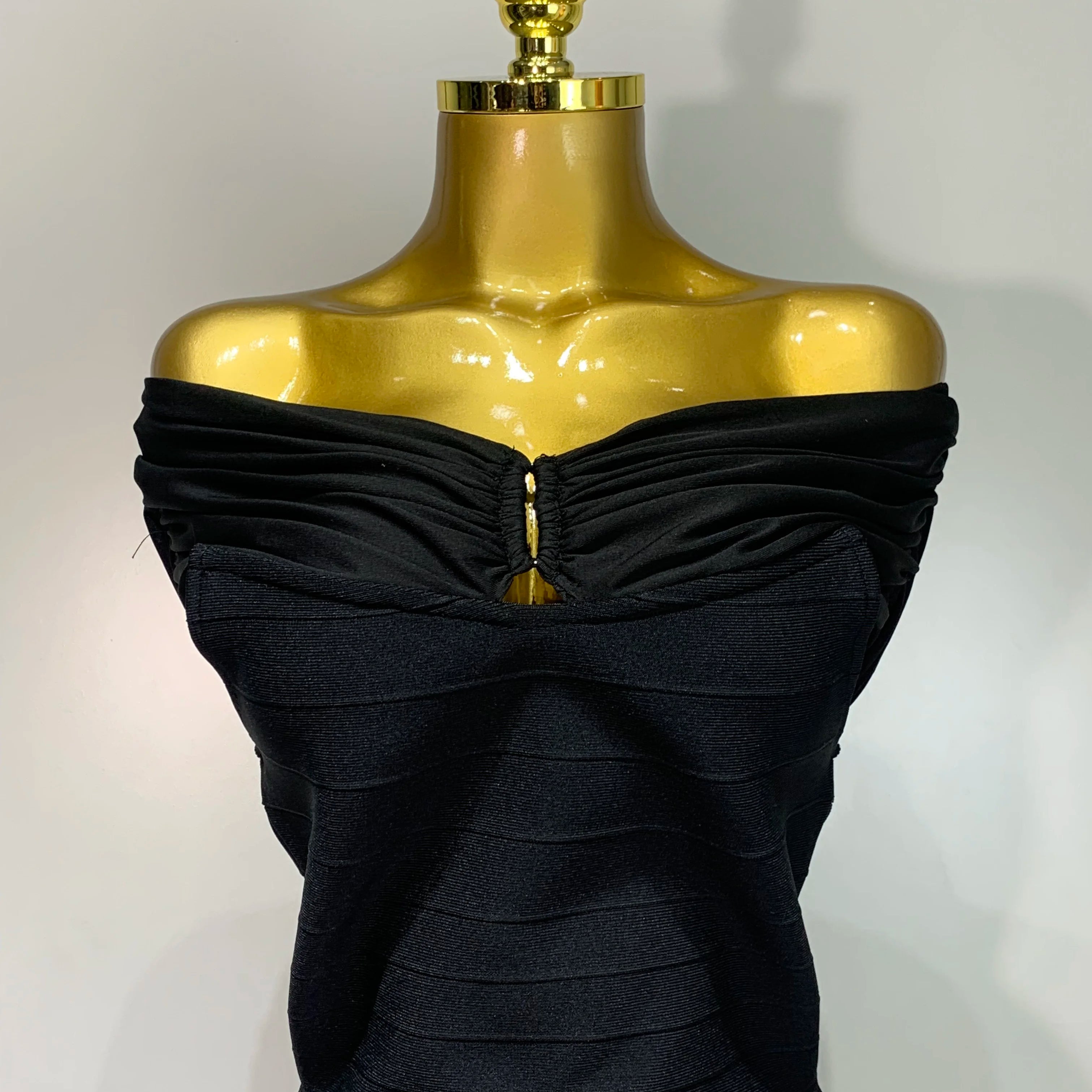 Fashion Sexy Strapless 2025 Black Off-shoulder Mini Bodycon Bandade Dress Celebrity Cocktail Party  Luxury Birthday Club Dresses